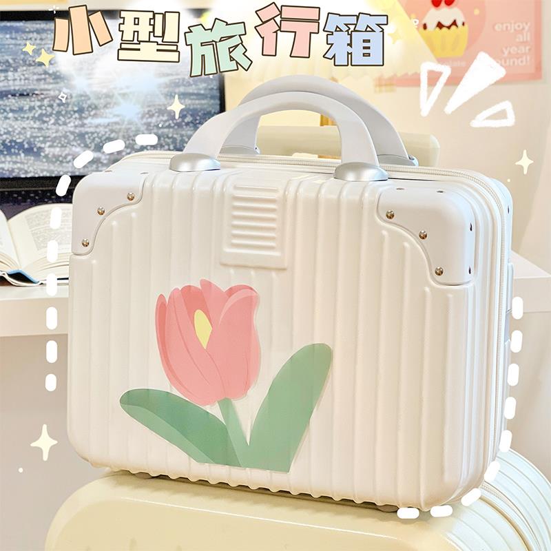 化妆品收纳箱大容量便携旅行箱伴侣箱子可爱花朵手提密码箱学生女