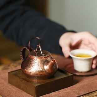 干泡台蓄水茶盘功夫茶具零配 复古铜壶承家用小号建水壶托手工日式
