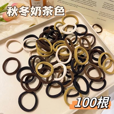 100根高弹力发绳女扎头发橡皮筋高马尾头绳耐用发圈皮套头饰发饰