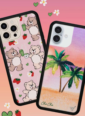 wildflow联名chachamatcha泰迪好友熊适用苹果17Pro手机壳iPhone16/15/14/13ProMax/Plus欧美12防摔保护套