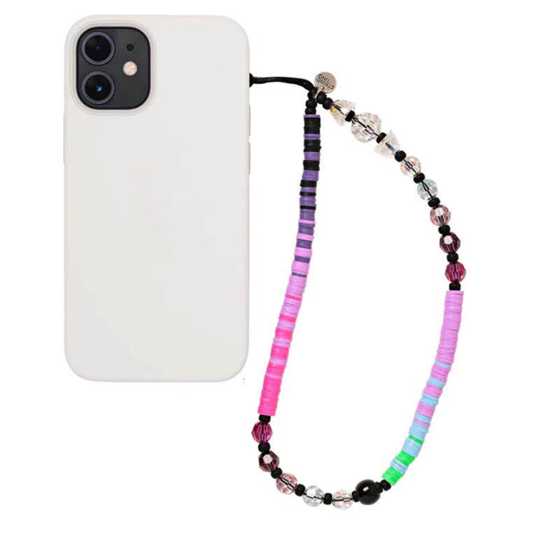 网红挂饰渐变软陶水晶串珠手机链