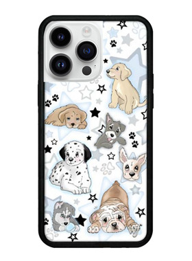 Wildf联名徐潇同款小狗派对小羊羔适用iPhone15/14/13ProMax苹果15手机壳艺术12创意WF时尚欧美防摔保护套