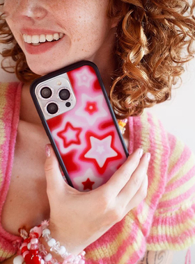 WFWE联名红色梦幻之星梦幻星尘16Pro适用iPhone15/14/13promax手机壳全包矽胶防摔欧美时尚wf保护套plus