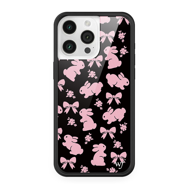WFWE联名粉色小兔子Forget Me Not Floral适用iPhone17/16/15/14/13/12ProMax/plus勿忘我花卉wf防摔保护套