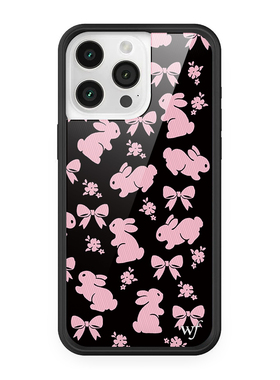 WFWE联名粉色小兔子Forget Me Not Floral适用iPhone17/16/15/14/13/12ProMax/plus勿忘我花卉wf防摔保护套