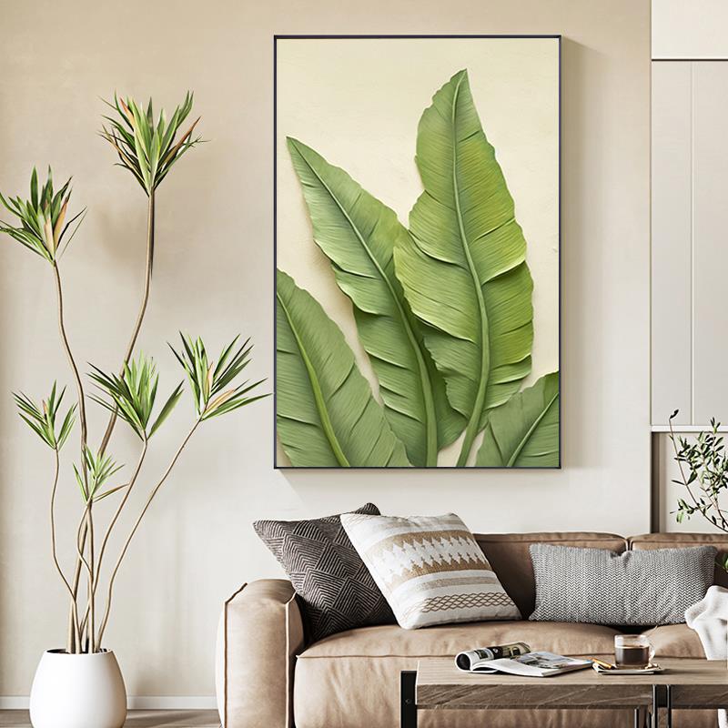北欧风格小清新植物餐厅装饰画饭厅绿植挂画客厅树叶壁画家大业大图片