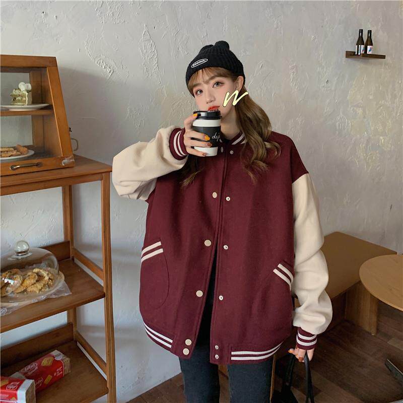 棒球服ulzzang卫衣女秋冬宽松韩版潮ins慵懒风bf加绒加厚炸街外套