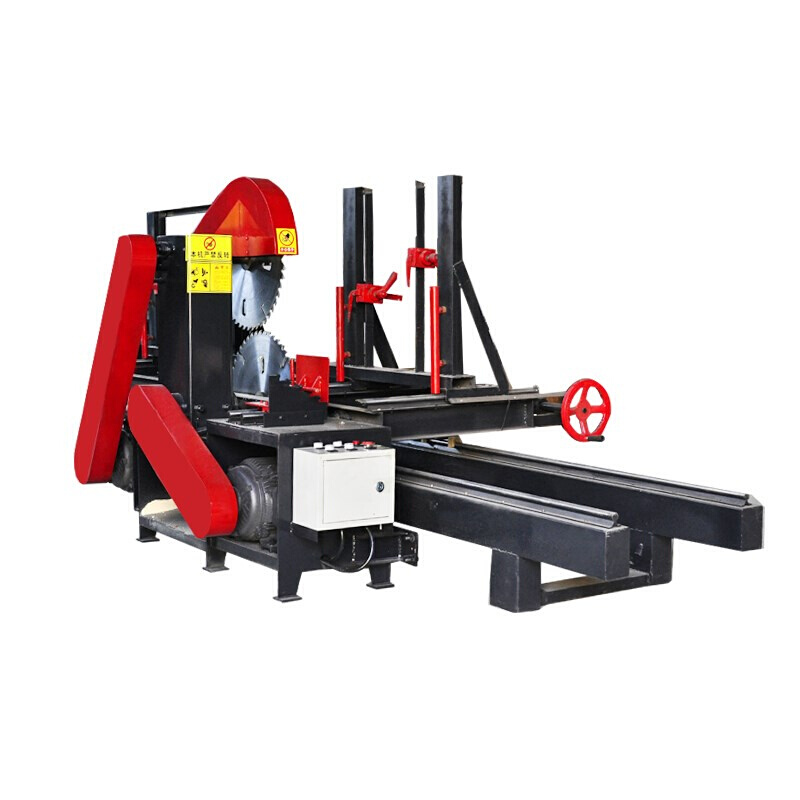 全自动圆木推台锯圆木跑车开料机精密锯裁板双锯片大型圆木开板锯