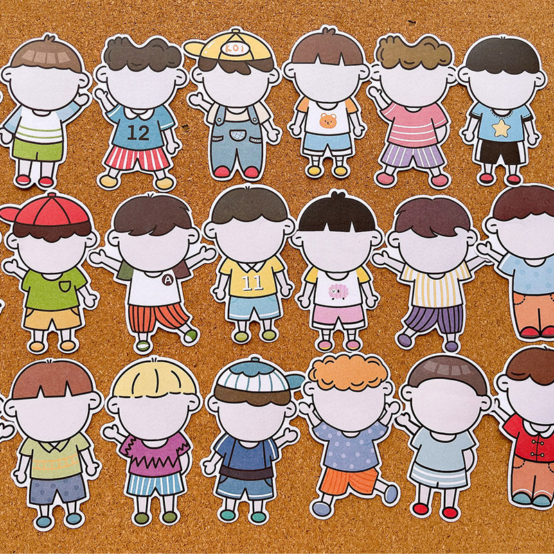 自画头像表情贴纸幼儿园环创装饰