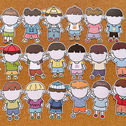 自画头像表情贴纸幼儿园环创装饰