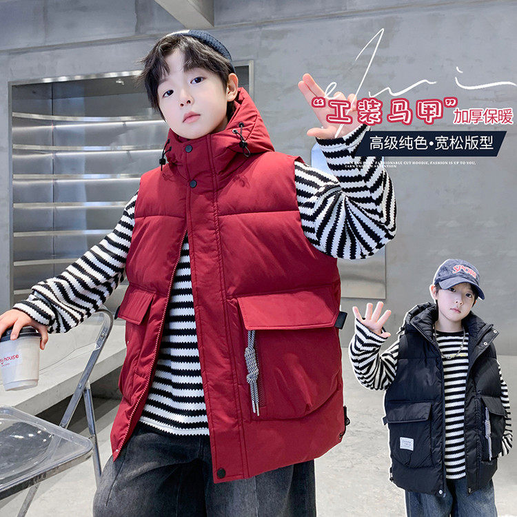 梭织连帽(不可脱卸)常规款聚酯纤维拉链马甲,童装/婴儿装/亲子装,马甲,淘宝优惠券,粉丝福利购,淘宝优惠卷