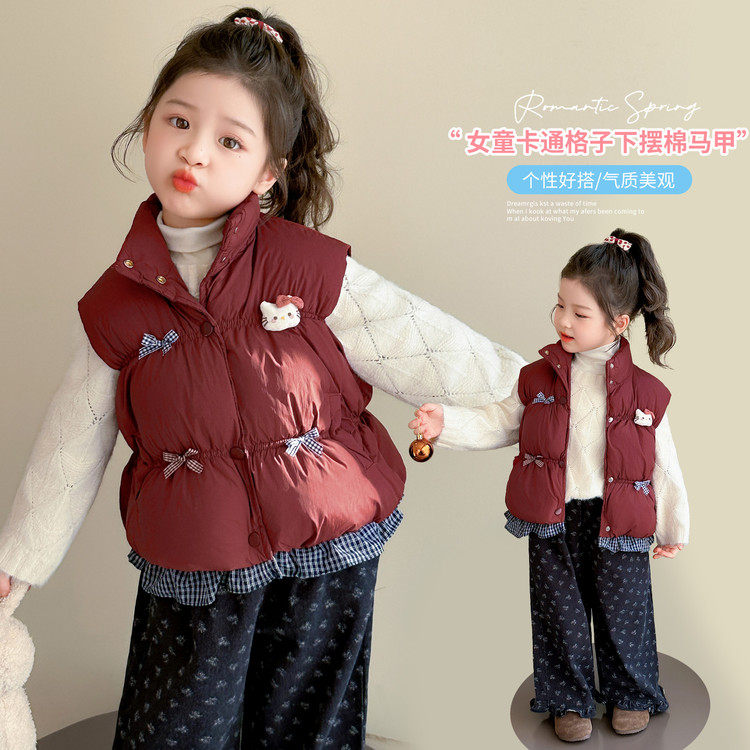 梭织立领常规款聚酯纤维按扣马甲,童装/婴儿装/亲子装,马甲,淘宝优惠券,粉丝福利购,淘宝优惠卷