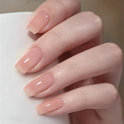 甘露寺冰透渐变裸色纯手工穿戴甲