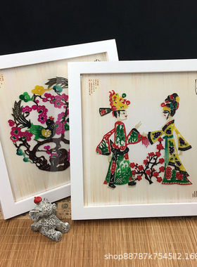 中国陕西特色手工艺礼品皮影戏出国送老外礼物客厅装饰画摆件纪念