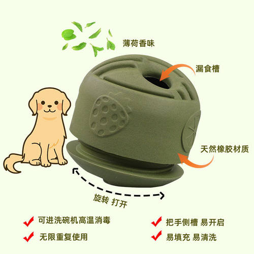 解闷  训练 食品级薄荷味 狗狗漏食球 磨牙舔食球玩具自嗨