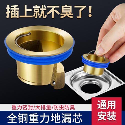 全铜防臭芯卫生间地漏芯淋浴厕所防反味神器下水管道防虫通用内芯