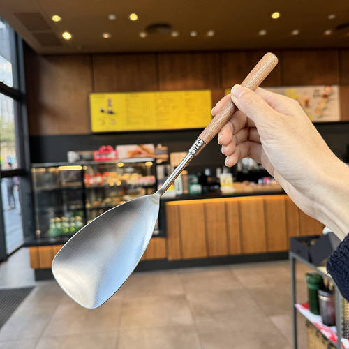 【轻奢胡桃木】316不锈钢锅铲炒菜分餐勺料理铲公用搅拌盛米饭勺