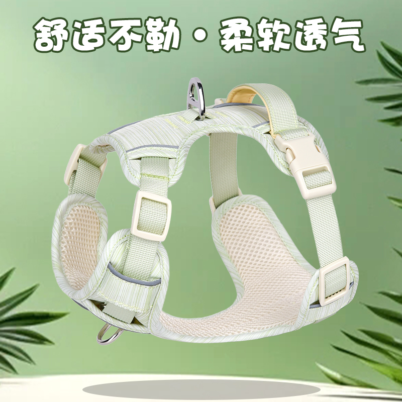 狗狗牵引绳背心式宠物胸背带金毛柯基比熊用防爆冲防挣脱遛狗绳子