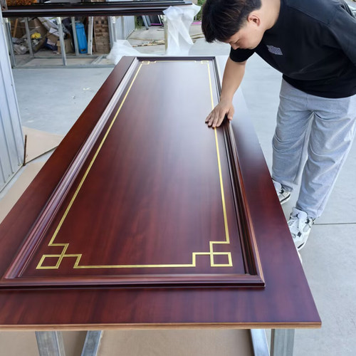 新中式电视背景墙实木烤漆护墙板