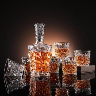 威士忌酒杯套装 欧式 家用水晶玻璃高档洋酒杯子创意酒瓶酒樽啤酒杯