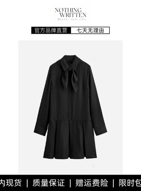 【现货】NOTHING WRITTEN标准版型低腰迷你连衣裙黑色新品裙子