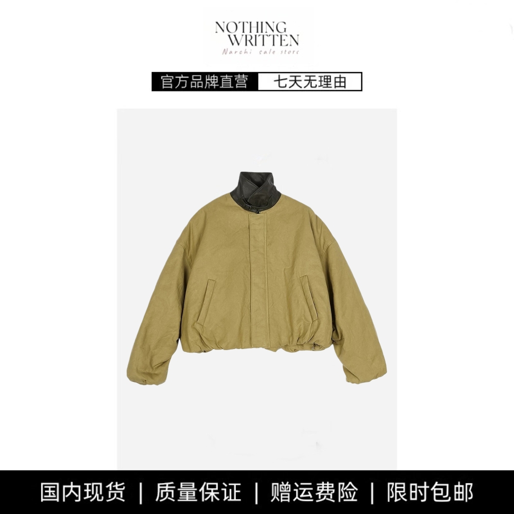 【现货】NOTHING WRITTEN短款休闲棉衣宽松巴恩风夹克外套小个子