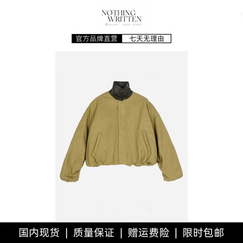 【现货】NOTHING WRITTEN短款休闲棉衣宽松巴恩风夹克外套小个子