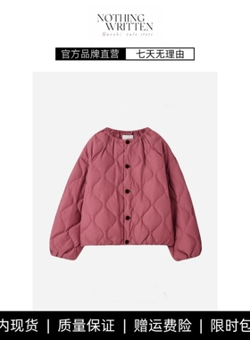 【现货】NOTHING WRITTEN休闲版型绗缝羽绒服夹克藏青色冬季新品