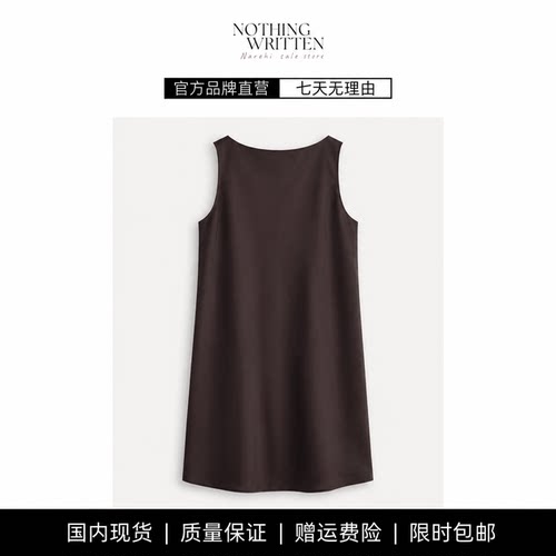 【现货】NOTHING WRITTEN修身版型亚麻斜裁迷你连衣裙26夏季新品