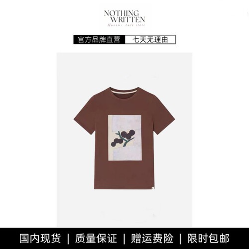 【现货】NOTHING WRITTEN圆领T恤棉质休闲印花百搭短袖女上衣内搭