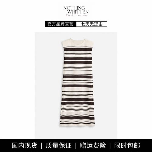 【现货】NOTHING WRITTEN标准版型落肩中长连衣裙藏青色夏季新品
