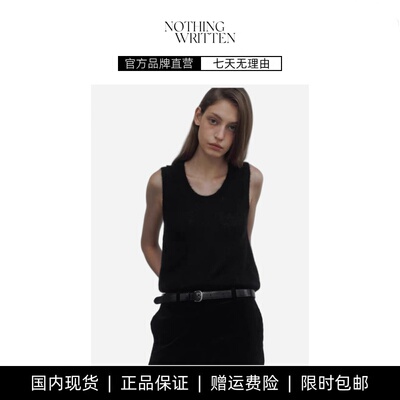 【现货】NOTHING WRITTEN背心女韩设计感简约百搭无袖马海毛马甲