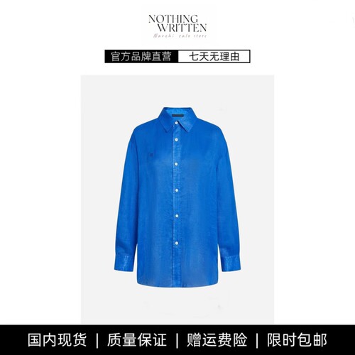 【现货】NOTHING WRITTEN透气翻领衬衫半透苎麻肌理宽松休闲衬衣