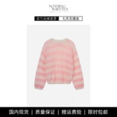 撞色条纹毛针织衫 WRITTEN圆领薄毛衣法式 NOTHING 上衣女 现货
