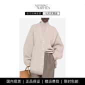 V领宽松直筒针织羊毛混纺加厚毛衣女 WRITTEN开衫 现货 NOTHING