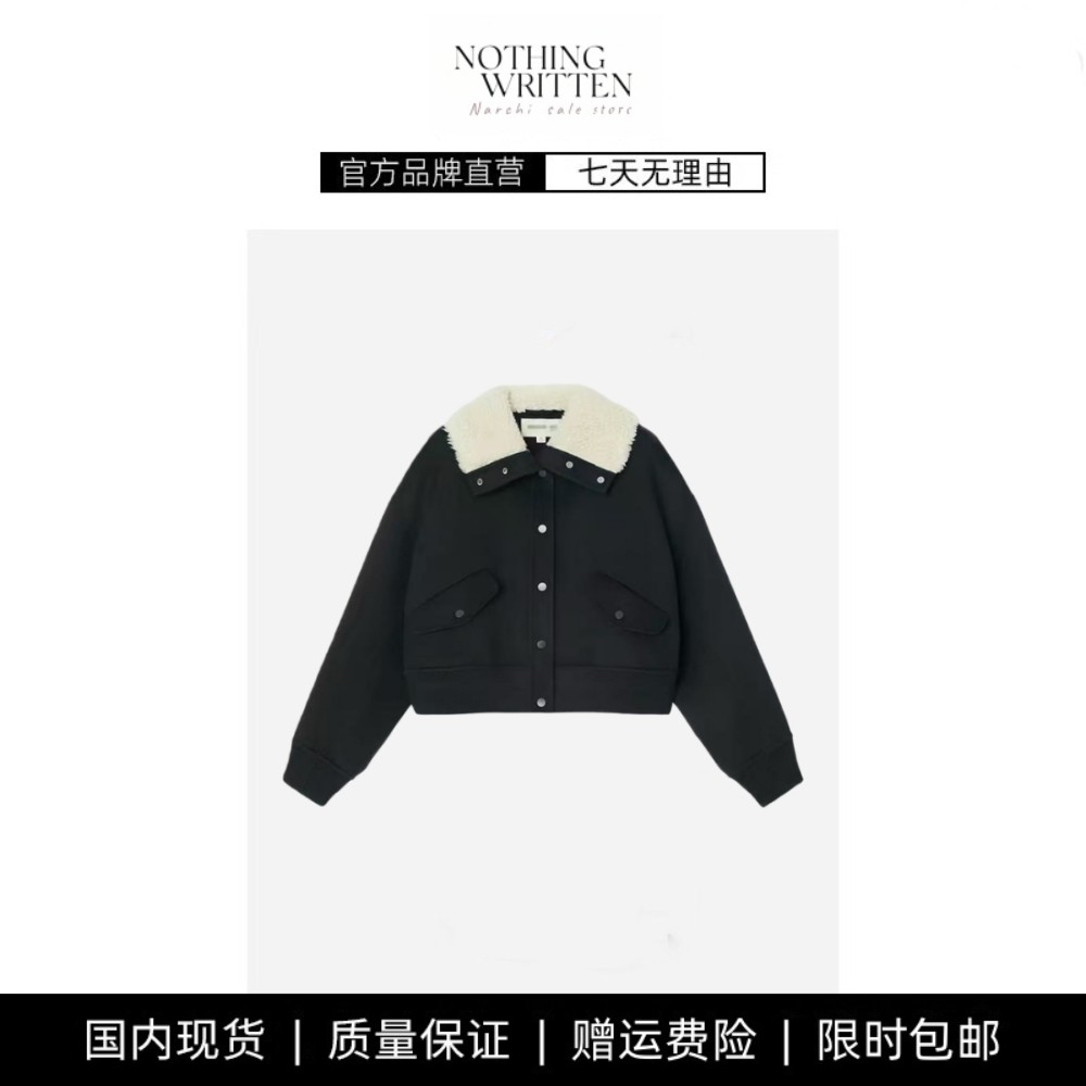 【现货】NOTHING WRITTEN羊毛双面呢外套工装风毛领短外套夹克女,女装/女士精品,毛呢外套,淘宝优惠券,粉丝福利购,淘宝优惠卷