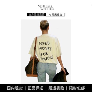 【现货】NOTHING WRITTEN字母印花T恤男女纯棉宽松阔版圆领短袖