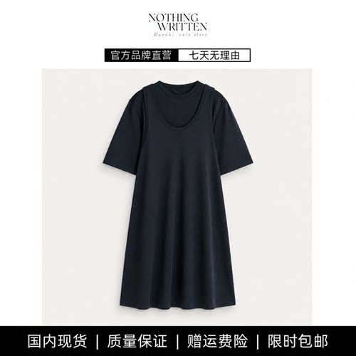 【现货】NOTHING WRITTEN女装标准版型迷你针织T恤裙夏新品连衣裙