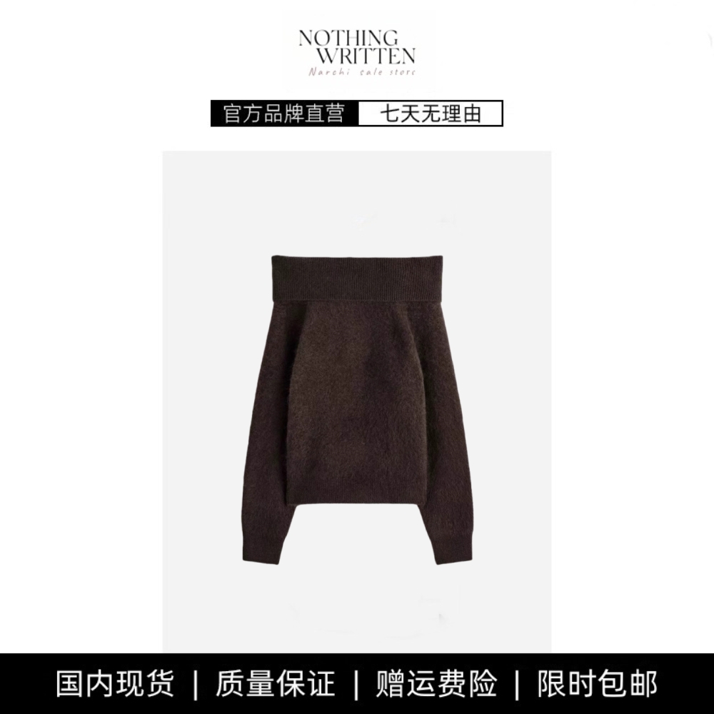 【现货】NOTHING WRITTEN羊毛露肩针织衫2025秋季新品一字肩毛衣