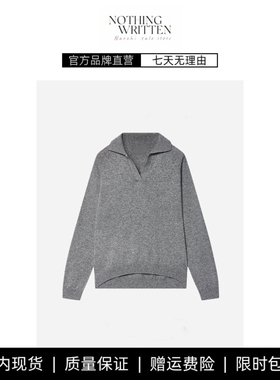 【现货】NOTHING WRITTEN套头针织衫简约休闲翻领羊毛混纺毛衣女