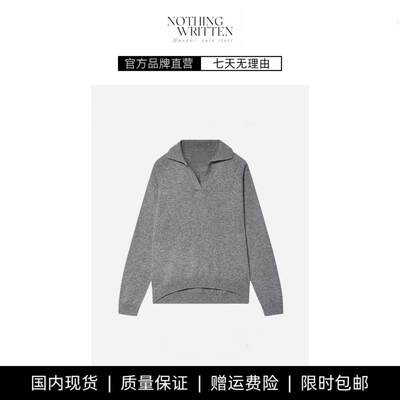 【现货】NOTHING WRITTEN套头针织衫简约休闲翻领羊毛混纺毛衣女