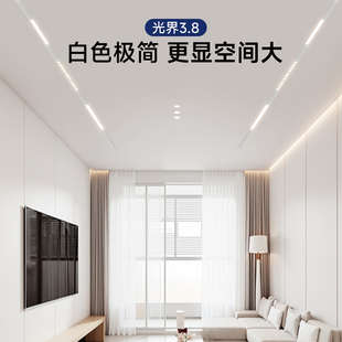 客廳照明暗裝 智能無主燈臺灣路軌燈 封板暗裝 磁吸軌道燈白色嵌入式