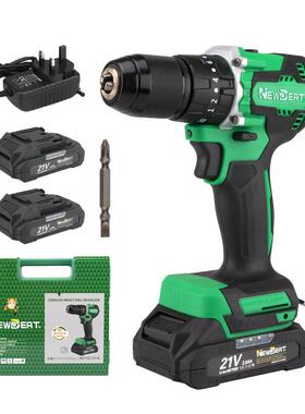 跨境热销13mm夹头可调速无刷锂电钻21V多功能钻孔50N冲击钻CE