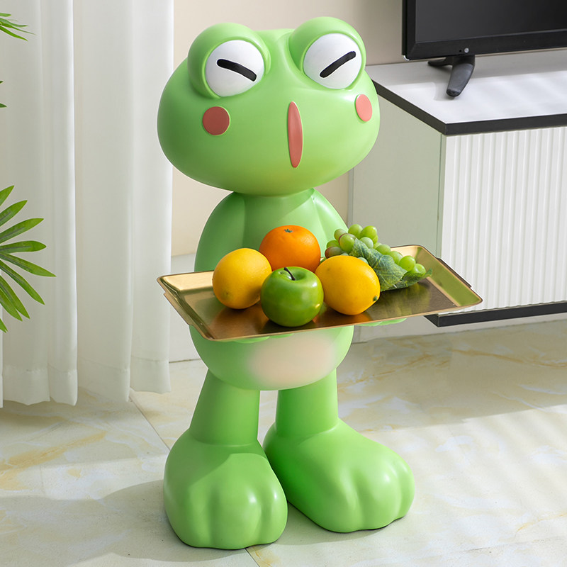 青蛙存钱罐2026新款只进不出储蓄罐收纳托盘落地大摆件客厅装饰品