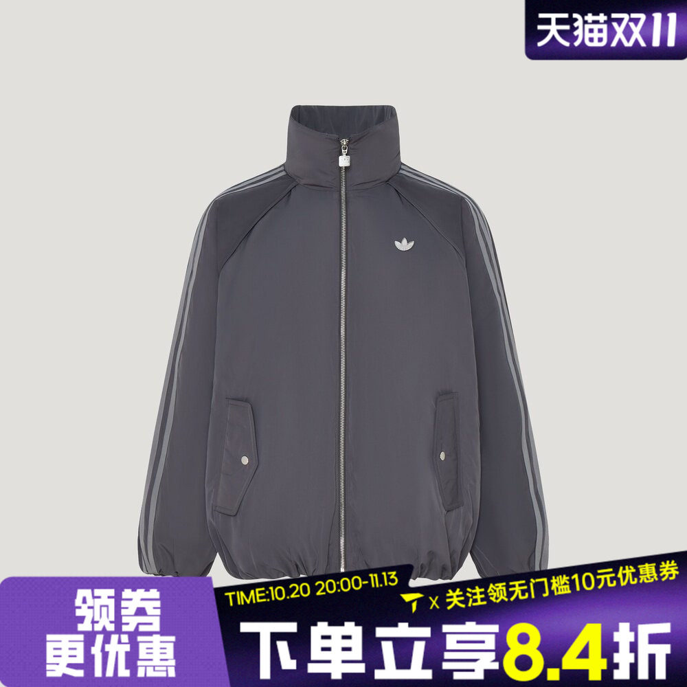滔搏adidas阿迪达斯三叶草女子FUR PARKA运动休闲棉服外套LH9657