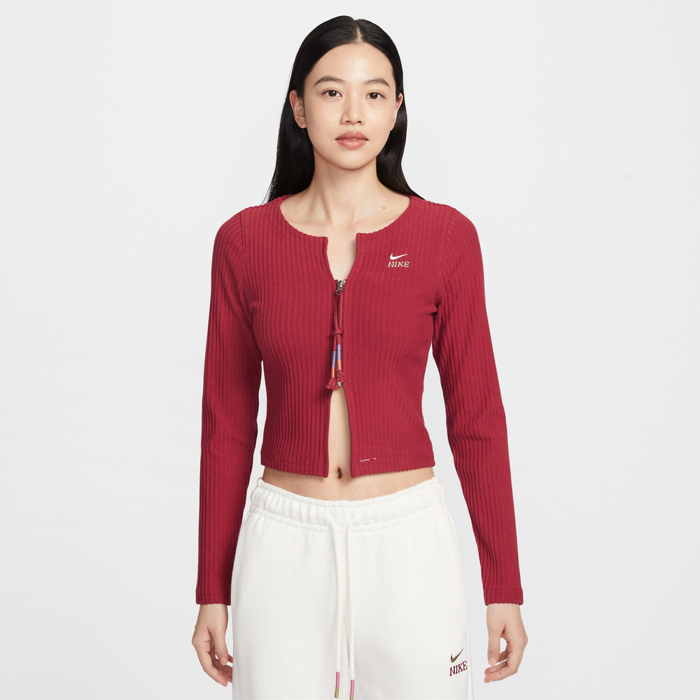 滔搏NIKE耐克女子AS W NSW NK CHLL RIB 毛线开衫外套IQ3828-613