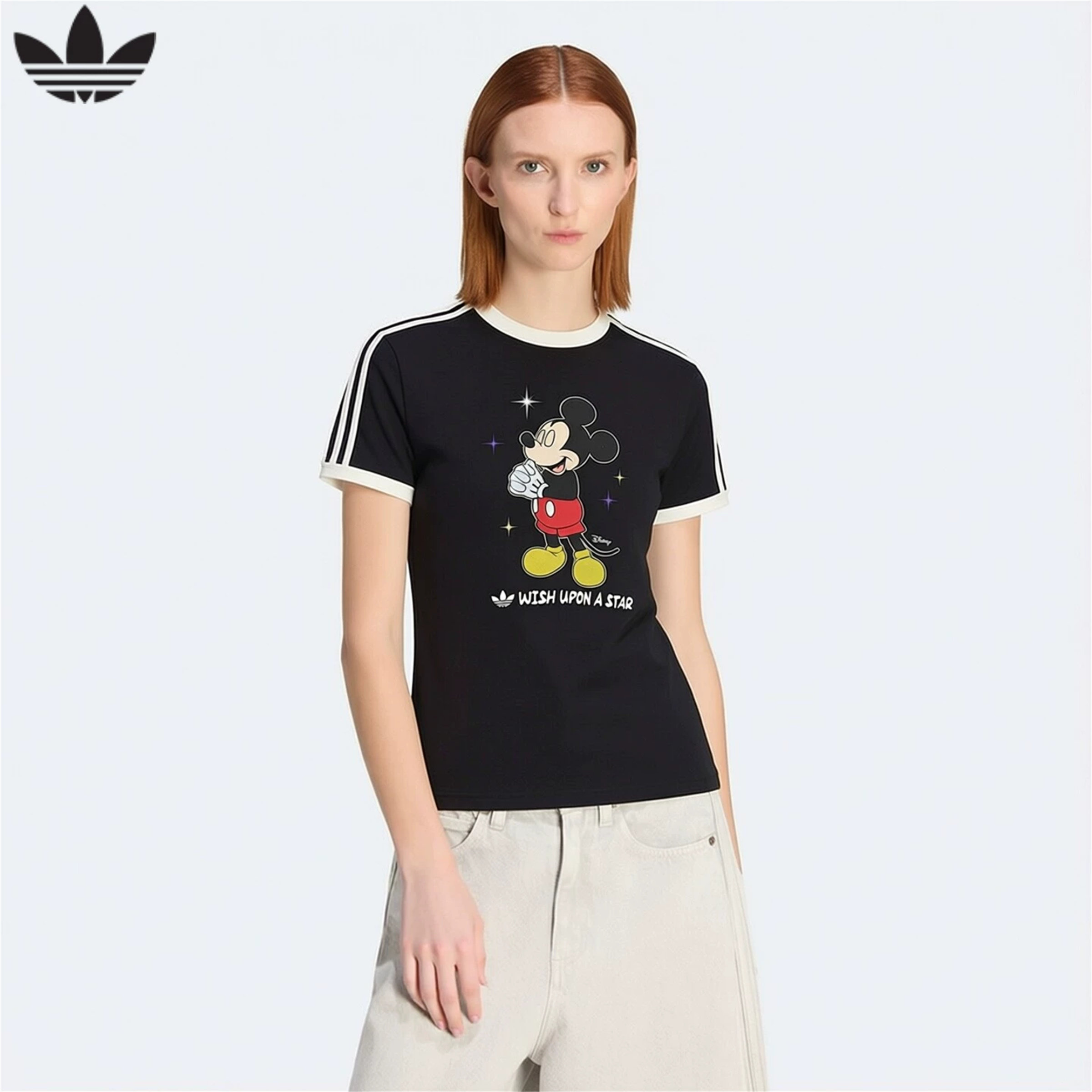 adidas阿迪达斯三叶草男子迪士尼联名运动休闲圆领短袖T恤KT7774