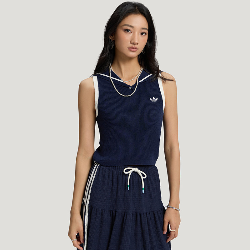 滔搏adidas阿迪达斯三叶草女子假日度假风运动休闲无袖T恤KX0744