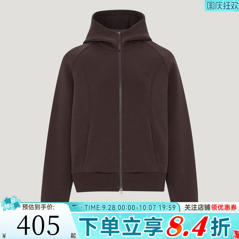 adidas阿迪达斯女子双拉链宽松运动休闲连帽卫衣夹克外套KZ1601
