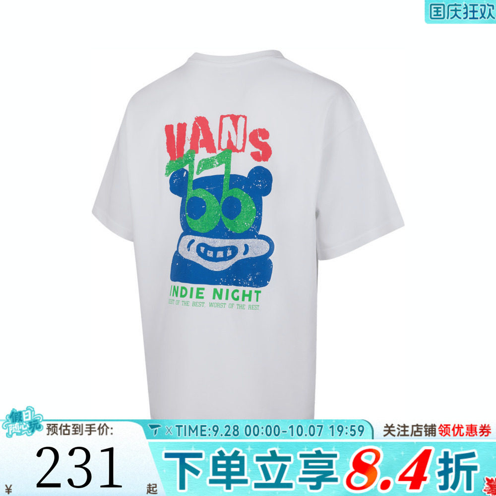 滔搏VANS范斯男子INDIE GFX SS TEE运动休闲短袖T恤VN000NMBWHT